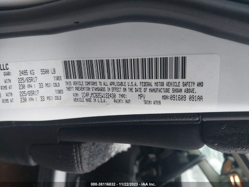 2014 JEEP CHEROKEE LATITUDE - 1C4PJMCB2EW122430