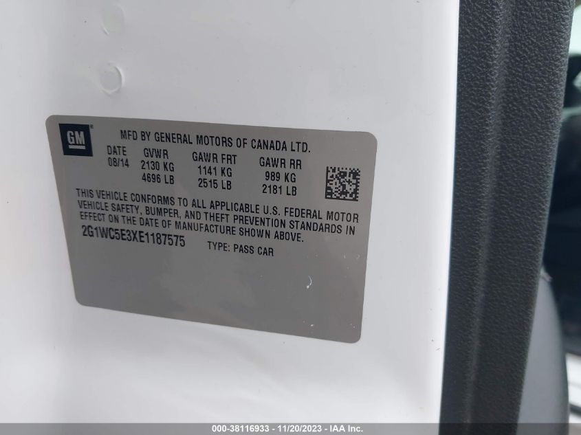 2014 CHEVROLET IMPALA LIMITED LTZ - 2G1WC5E3XE1187575