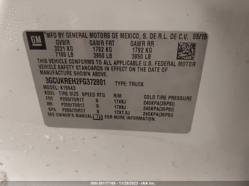 2015 CHEVROLET SILVERADO 1500 1LT - 3GCUKREH2FG372801