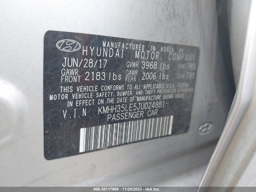 2018 HYUNDAI ELANTRA GT - KMHH35LE5JU024881