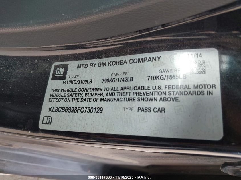 2015 CHEVROLET SPARK LS CVT - KL8CB6S98FC730129