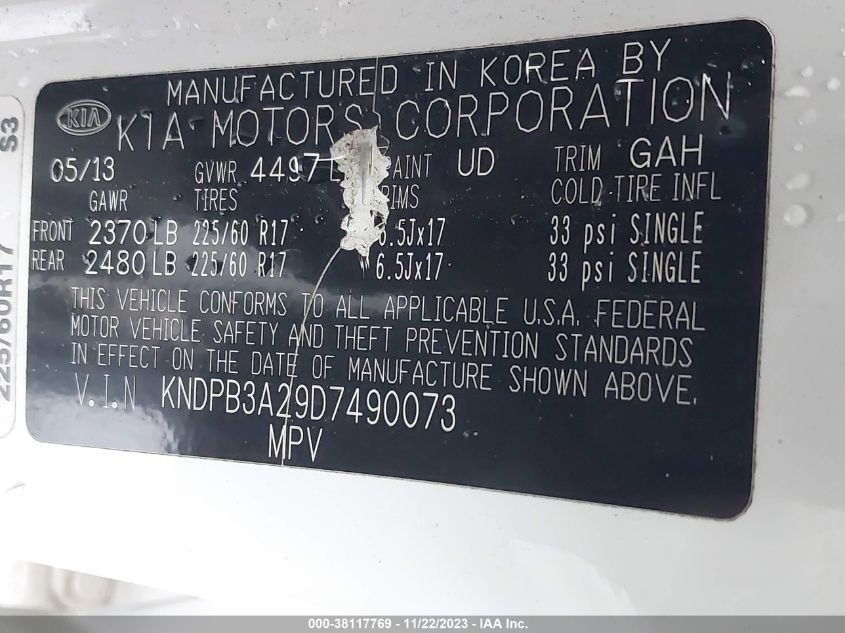 2013 KIA SPORTAGE LX - KNDPB3A29D7490073