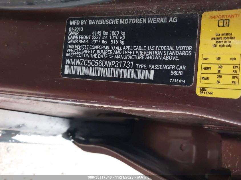 2013 MINI COUNTRYMAN COOPER S - WMWZC5C56DWP31731