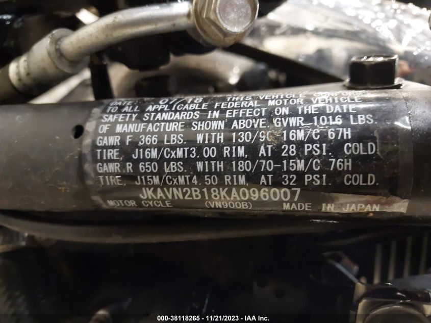 2019 KAWASAKI VN900 B - JKAVN2B18KA096007