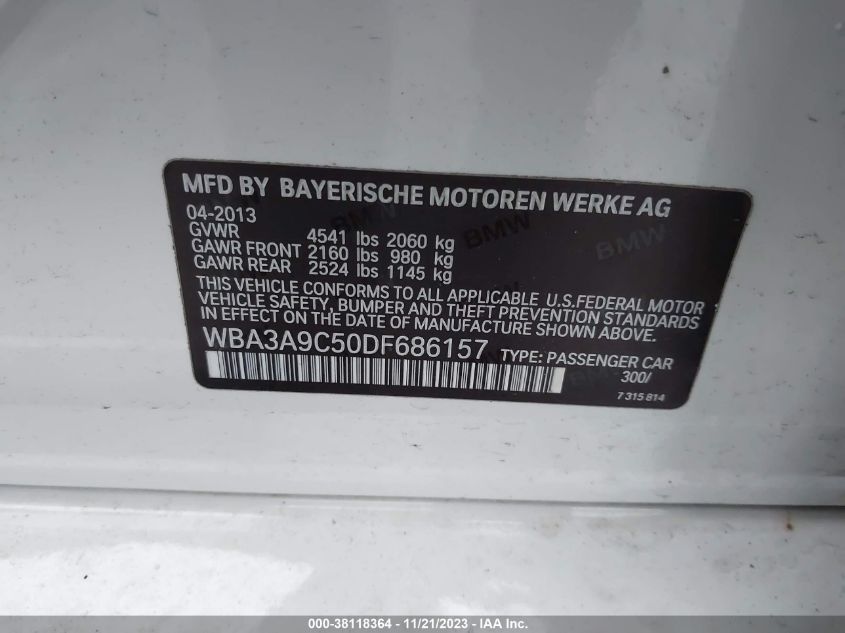 2013 BMW 335I WBA3A9C50DF686157