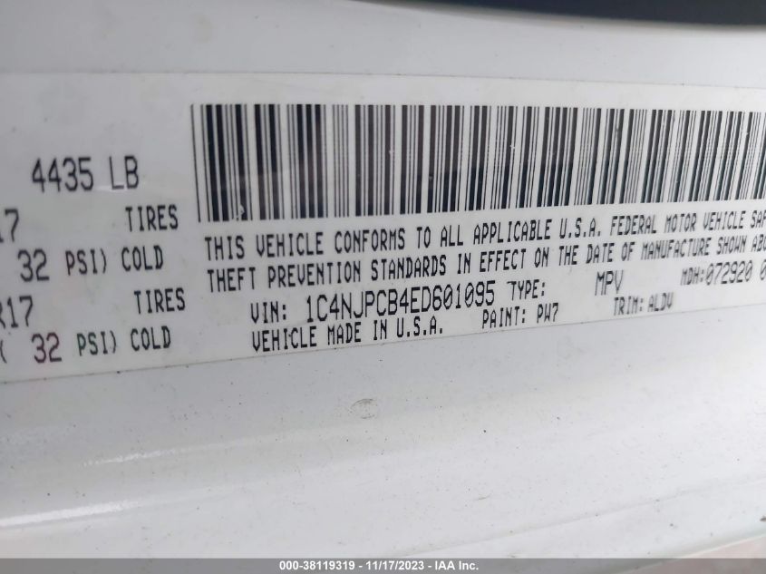 2014 JEEP PATRIOT LIMITED - 1C4NJPCB4ED601095