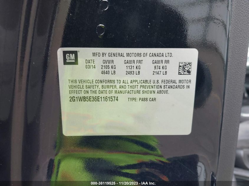 2014 CHEVROLET IMPALA LIMITED LT - 2G1WB5E36E1161574