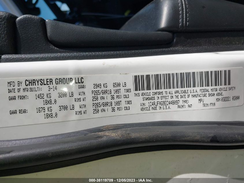 2014 JEEP GRAND CHEROKEE LAREDO - 1C4RJFAG9EC448097