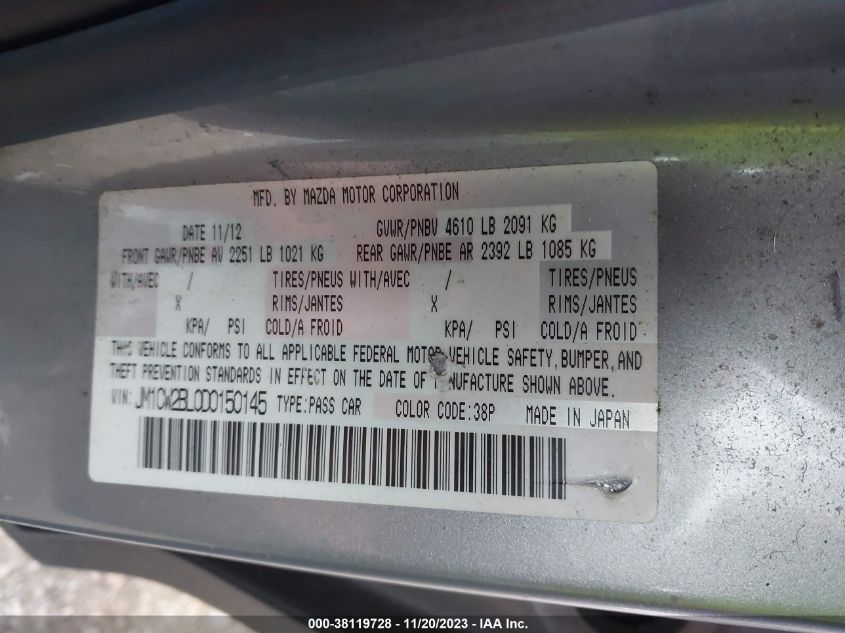 2013 MAZDA MAZDA5 SPORT - JM1CW2BL0D0150145