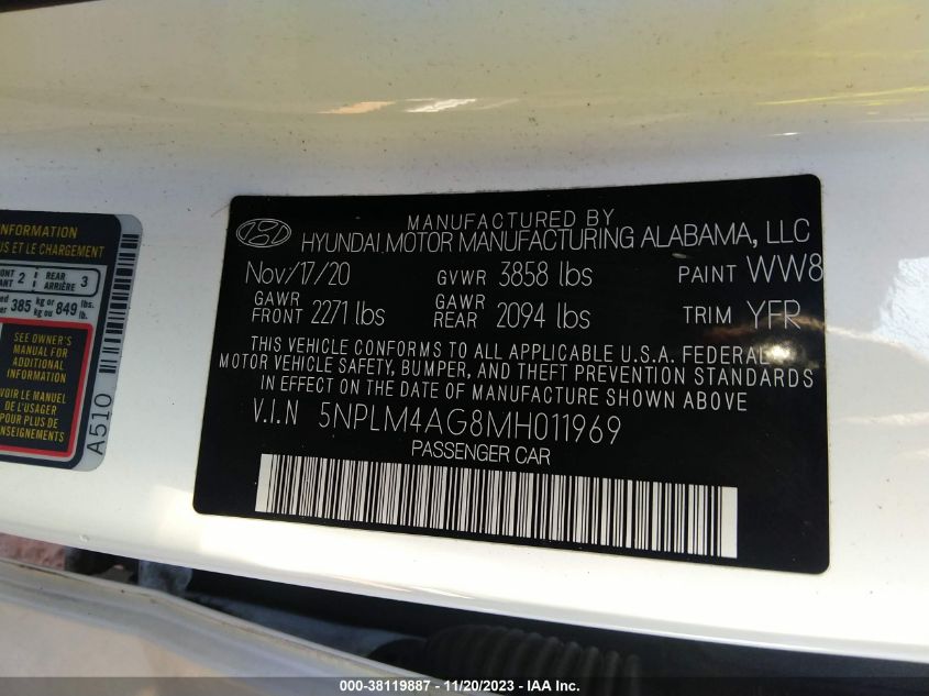 2021 HYUNDAI ELANTRA SEL - 5NPLM4AG8MH011969