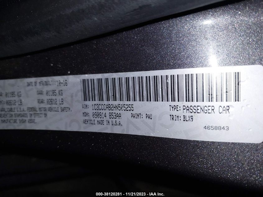 2017 CHRYSLER 200 LIMITED PLATINUM - 1C3CCCAB2HN505255