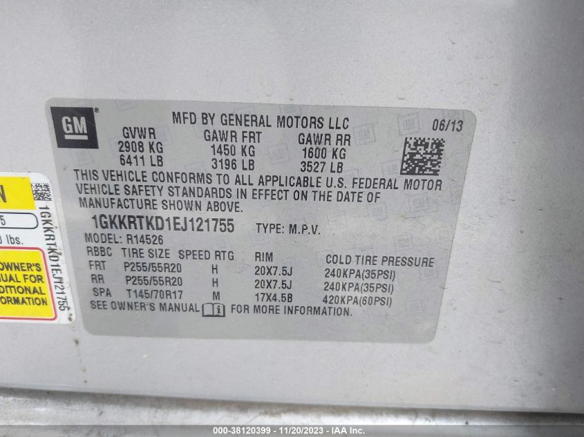 2014 GMC ACADIA DENALI - 1GKKRTKD1EJ121755