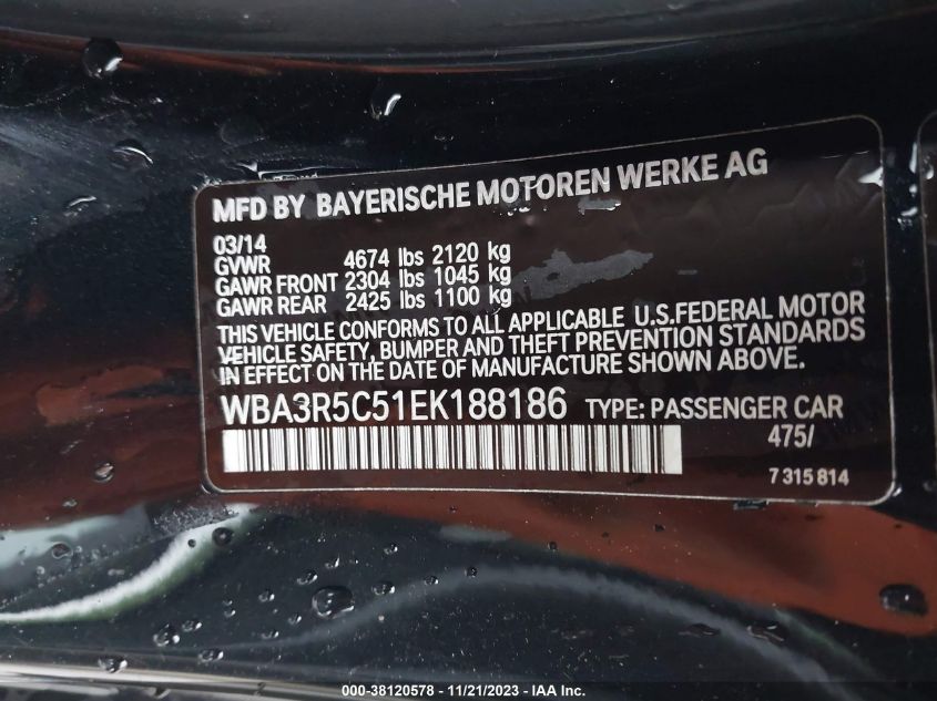2014 BMW 435I XDRIVE WBA3R5C51EK188186