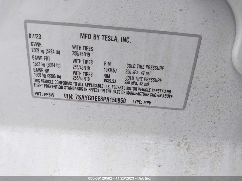 2023 TESLA MODEL Y AWD - 7SAYGDEE8PA150850