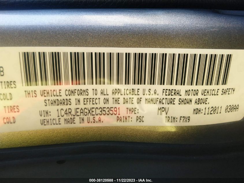 2014 JEEP GRAND CHEROKEE LAREDO - 1C4RJEAGXEC353591