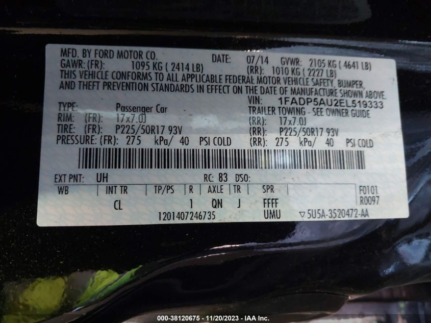 2014 FORD C-MAX HYBRID SE - 1FADP5AU2EL519333