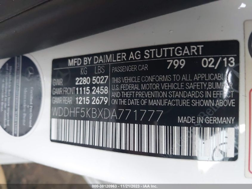 2013 MERCEDES-BENZ E 350 - WDDHF5KBXDA771777