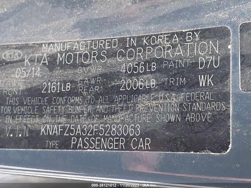 2015 KIA FORTE SX - KNAFZ5A32F5283063
