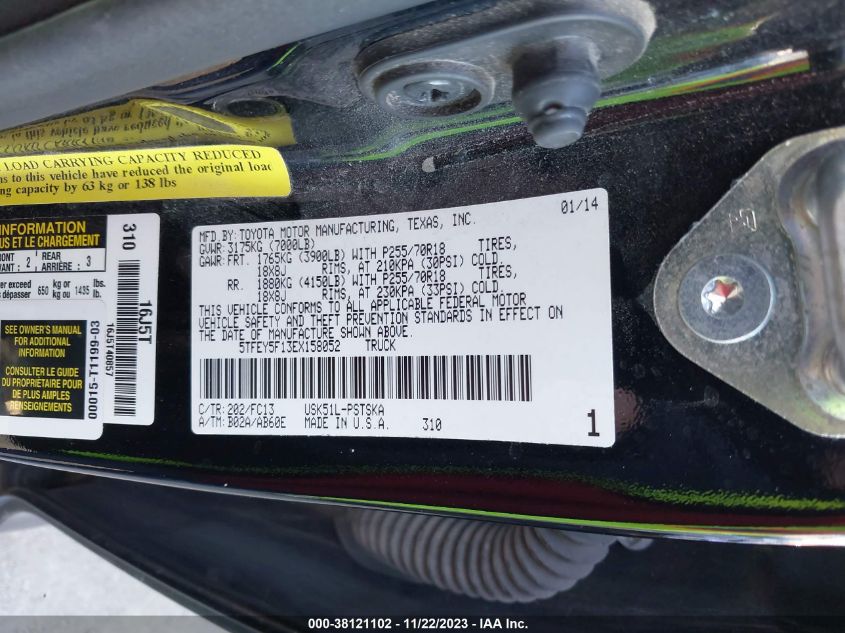 2014 TOYOTA TUNDRA SR5 5.7L V8 - 5TFEY5F13EX158052