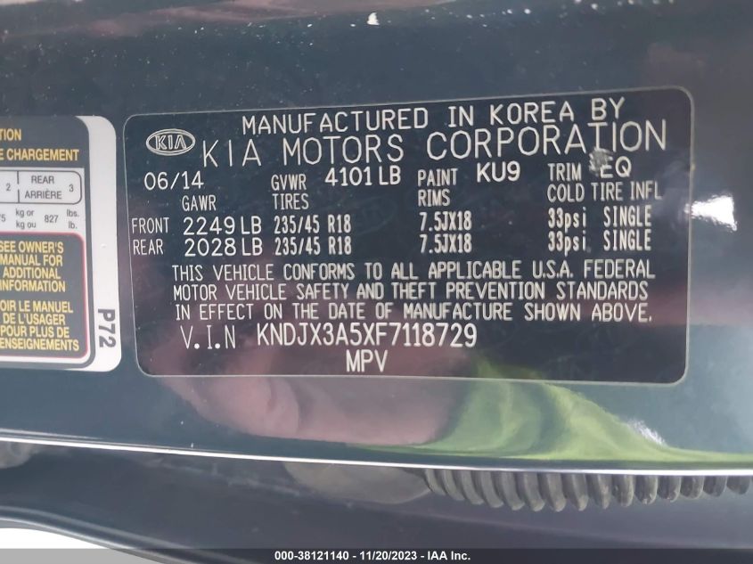 2015 KIA SOUL ! - KNDJX3A5XF7118729