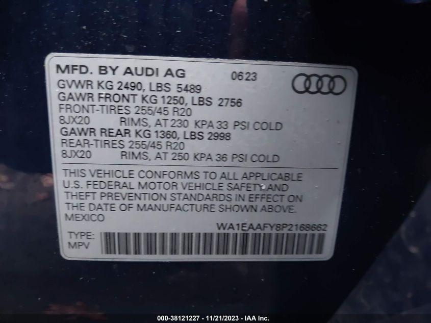 WA1EAAFY8P2168662 2023 AUDI Q5, photo no. 9