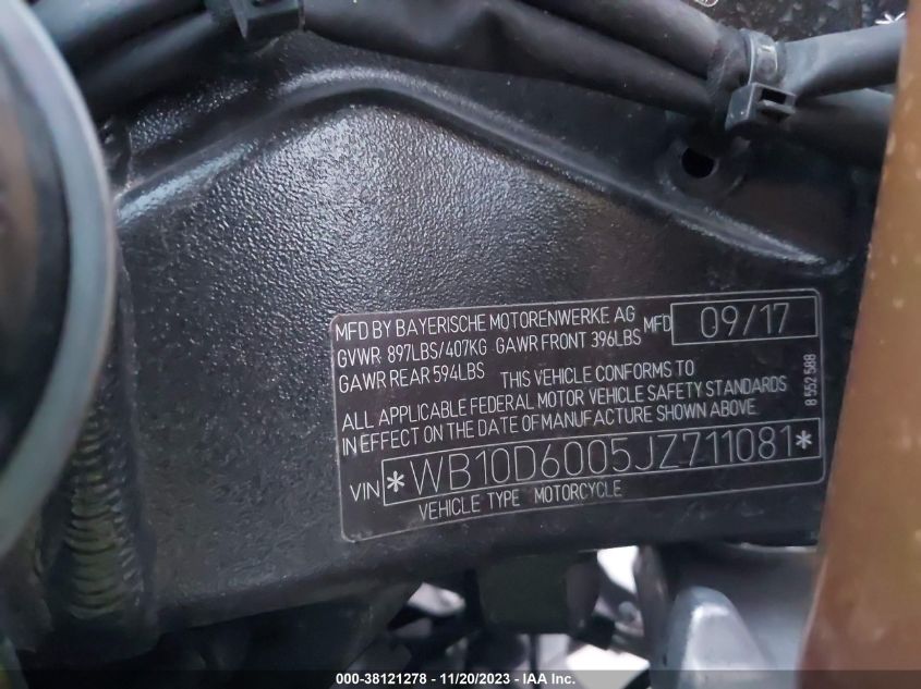 2018 BMW S 1000 RR - WB10D6005JZ711081