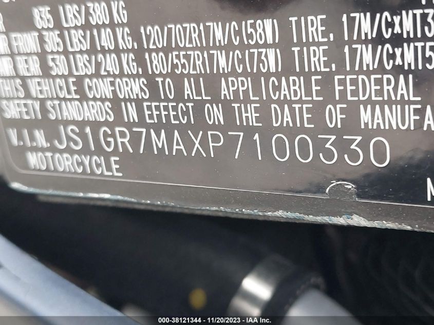 2023 SUZUKI GSX-R750 JS1GR7MAXP7100330