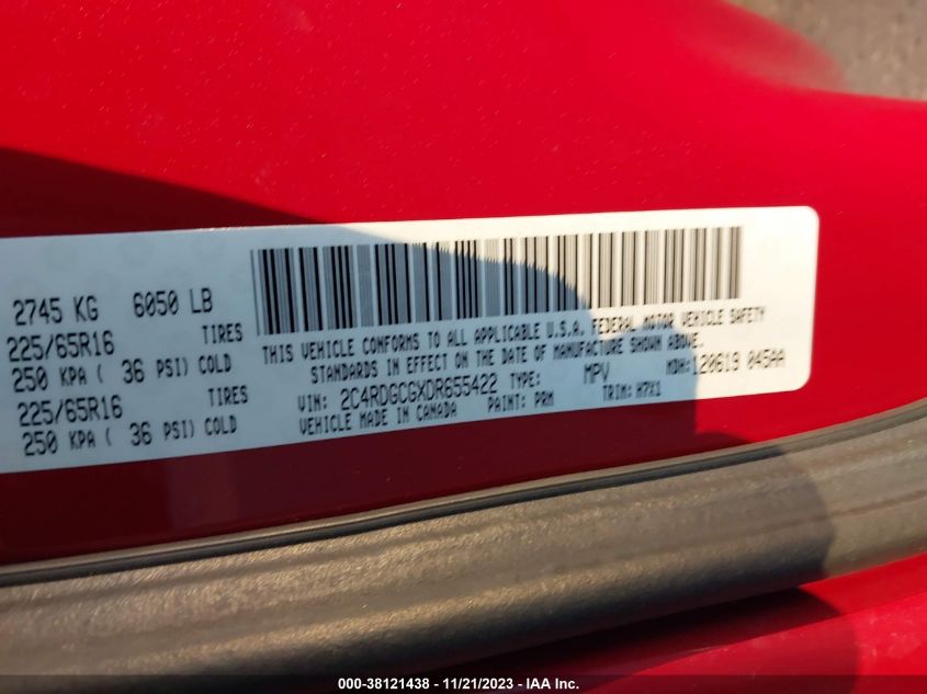 2013 DODGE GRAND CARAVAN SXT - 2C4RDGCGXDR655422