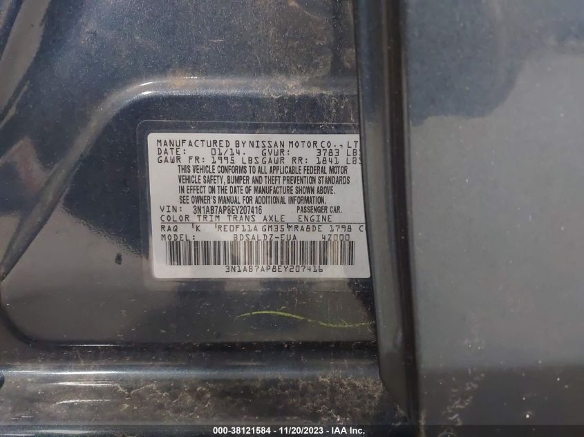 2014 NISSAN SENTRA SV - 3N1AB7AP8EY207416