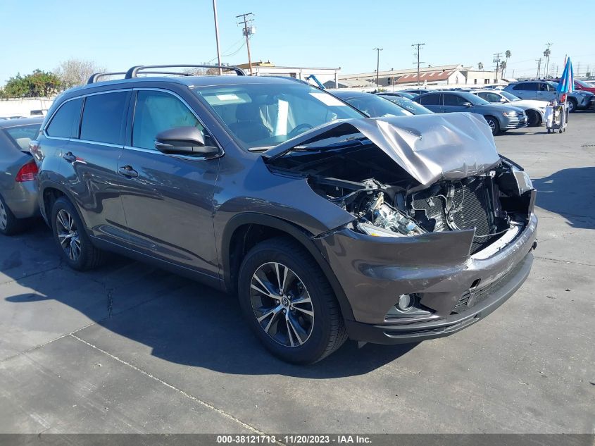 2016 TOYOTA HIGHLANDER XLE V6 - 5TDKKRFH6GS133907