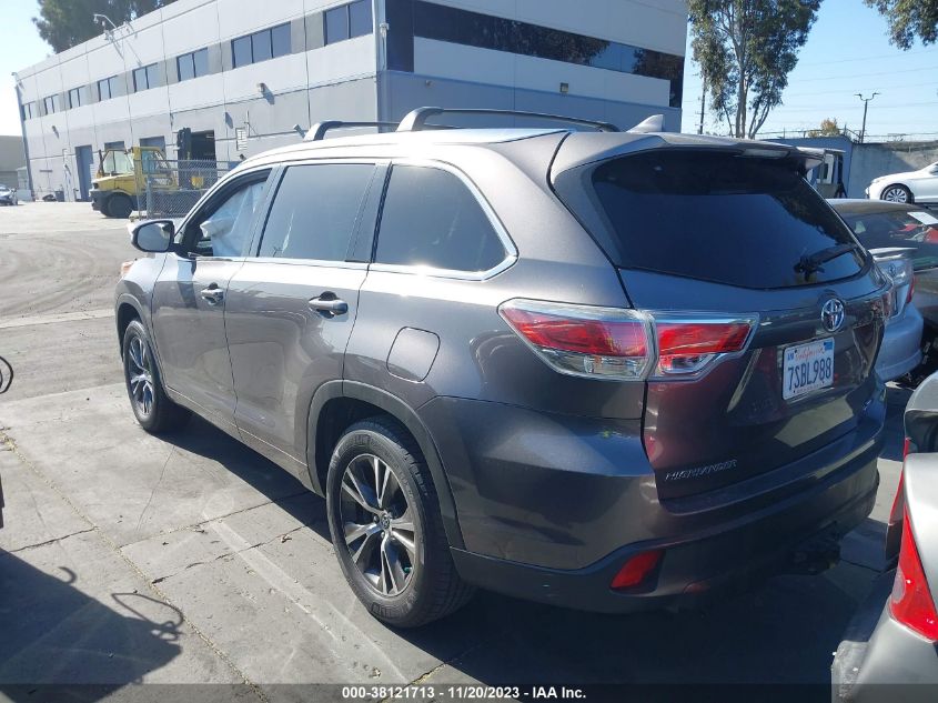 2016 TOYOTA HIGHLANDER XLE V6 - 5TDKKRFH6GS133907