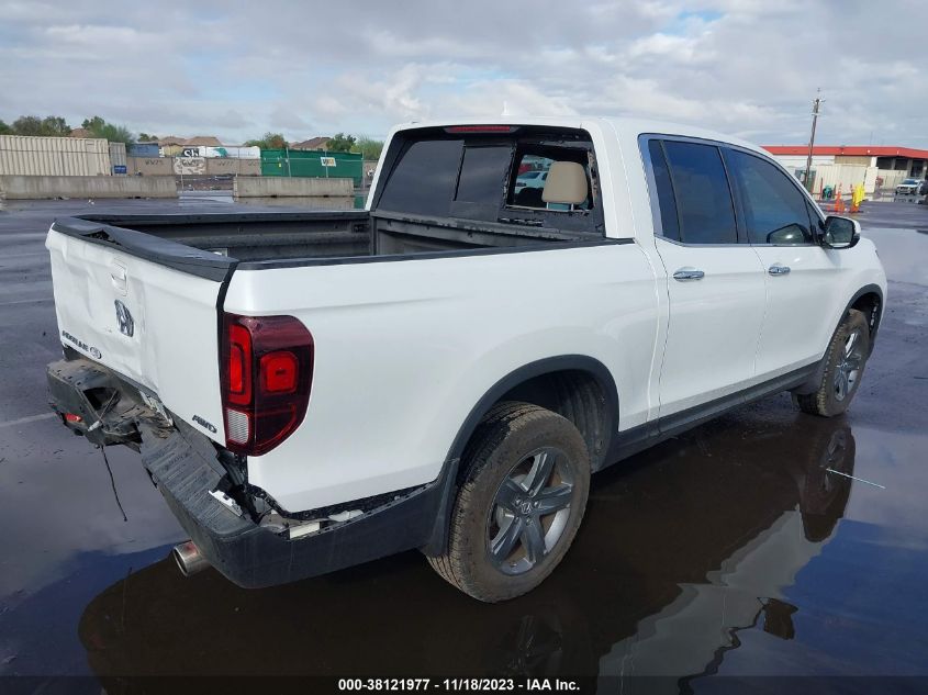 2022 HONDA RIDGELINE RTL-E - 5FPYK3F76NB016237