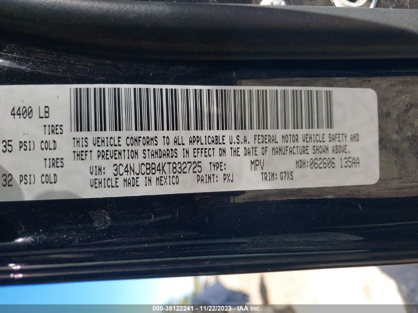 2019 JEEP COMPASS SUN AND WHEEL FWD - 3C4NJCBB4KT832725