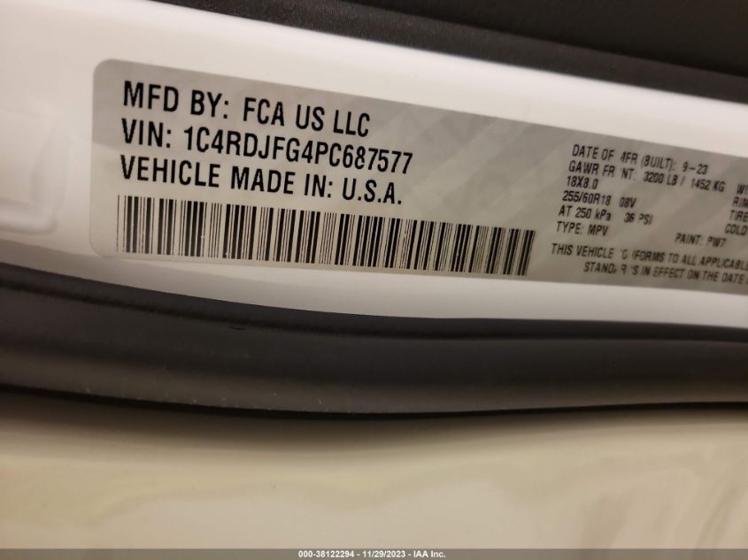 2023 DODGE DURANGO PURSUIT/ENFORCER - 1C4RDJFG4PC687577