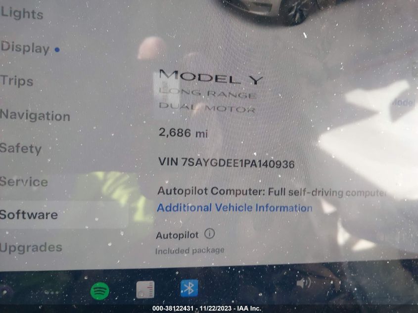 7SAYGDEE1PA140936 Tesla Model Y AWD 7