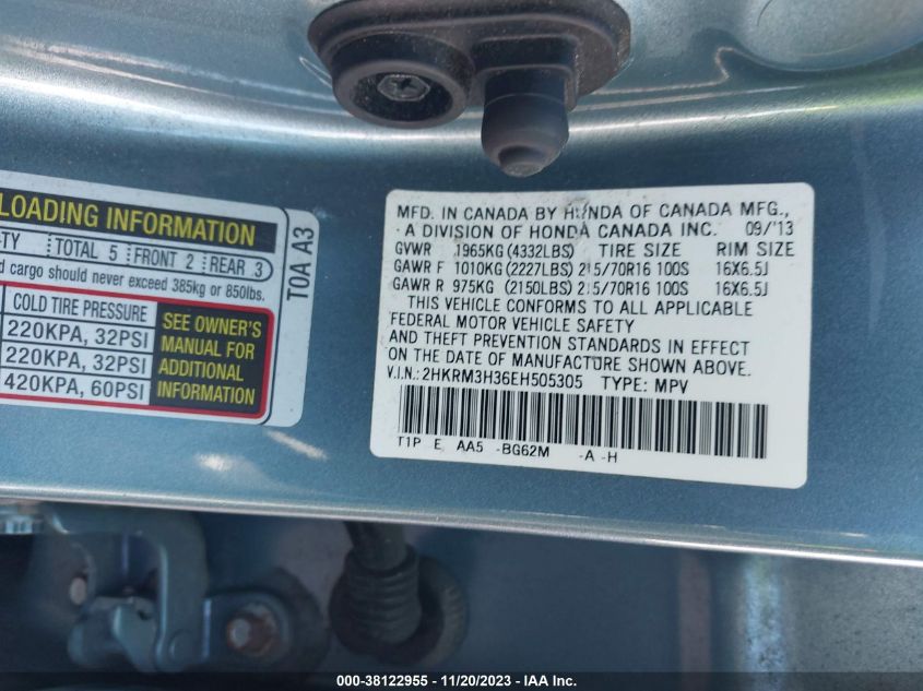 2014 HONDA CR-V LX - 2HKRM3H36EH505305