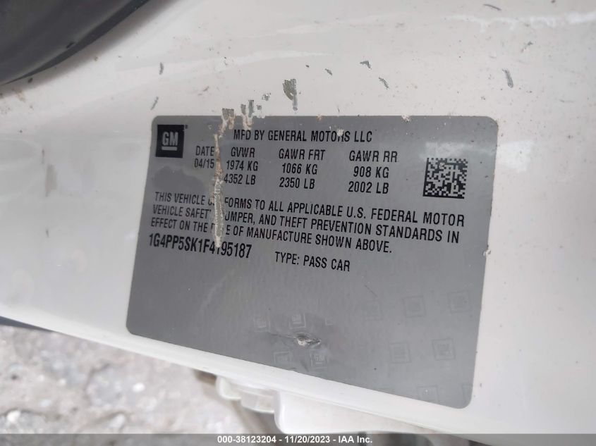 2015 BUICK VERANO - 1G4PP5SK1F4195187