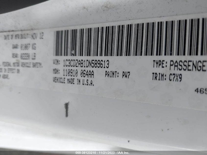 2013 DODGE AVENGER SE - 1C3CDZAB1DN589613