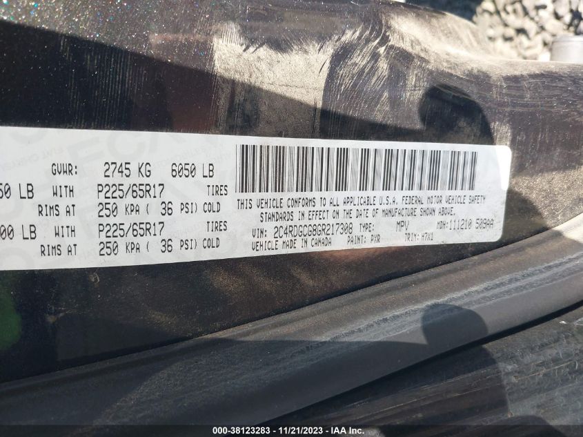 2016 DODGE GRAND CARAVAN SXT - 2C4RDGCG8GR217308