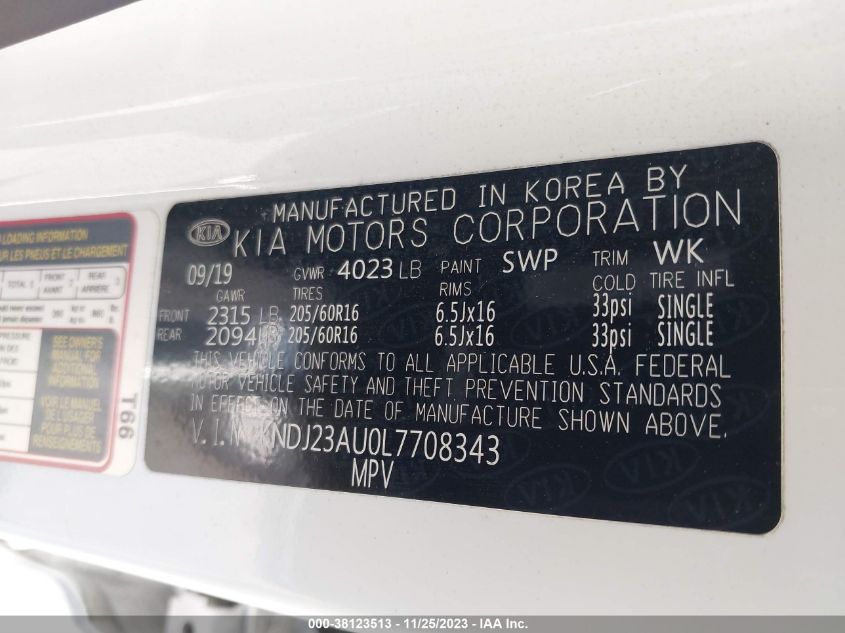 2020 KIA SOUL LX - KNDJ23AU0L7708343