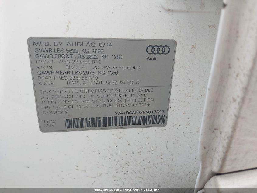 WA1DGAFP3FA017606 2015 AUDI Q5, photo no. 9