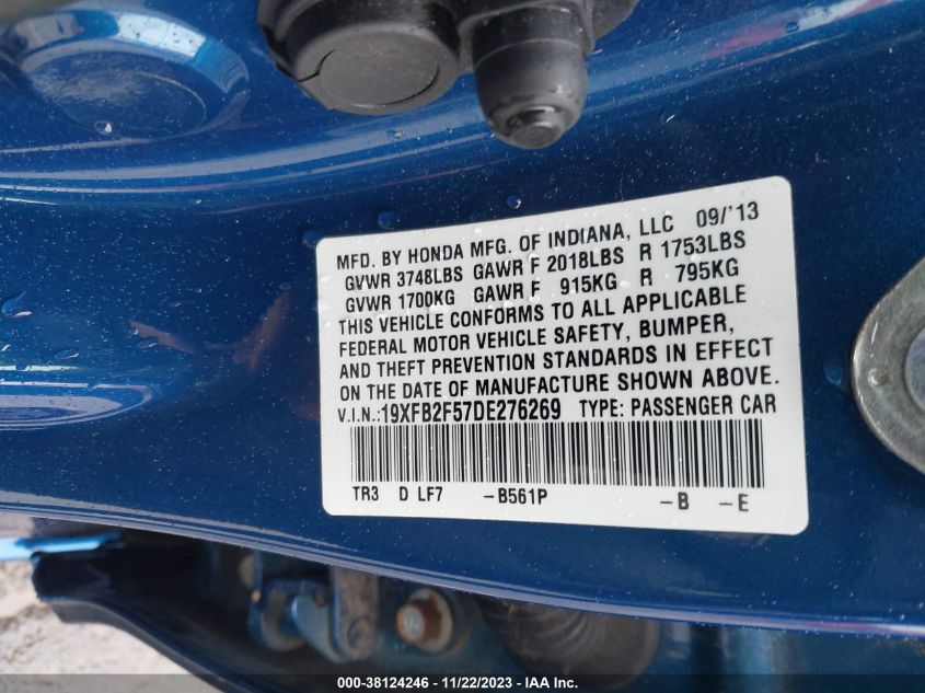 2013 HONDA CIVIC LX - 19XFB2F57DE276269