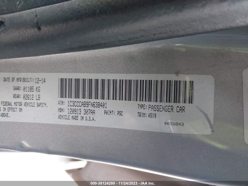 2015 CHRYSLER 200 LIMITED - 1C3CCCAB9FN638401