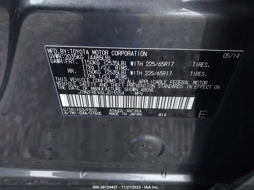 2014 TOYOTA RAV4 LE - JTMZFREV6EJ015554