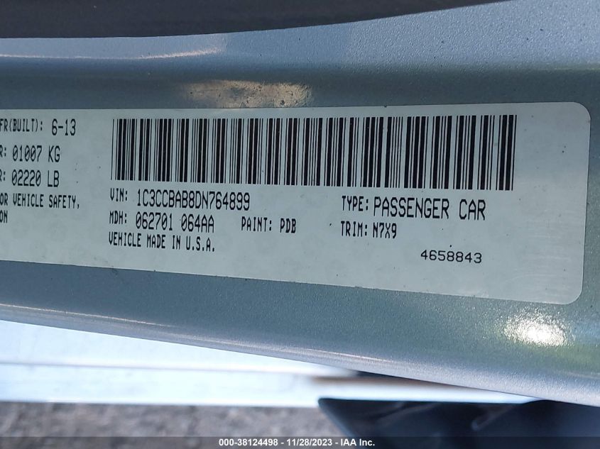 2013 CHRYSLER 200 LX - 1C3CCBAB8DN764899