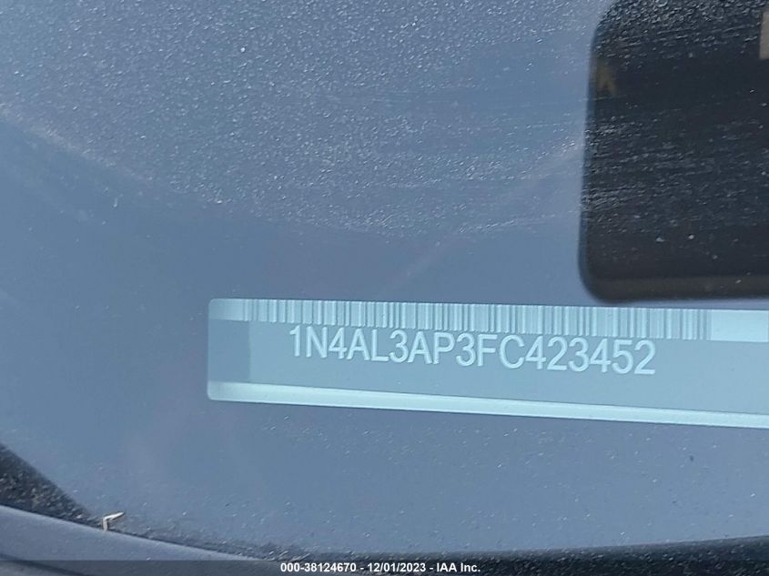 2015 NISSAN ALTIMA 2.5/S/SV/SL - 1N4AL3AP3FC423452