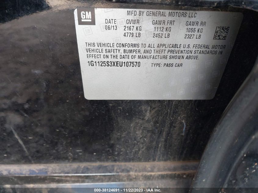 2014 CHEVROLET IMPALA LT - 1G1125S3XEU107570