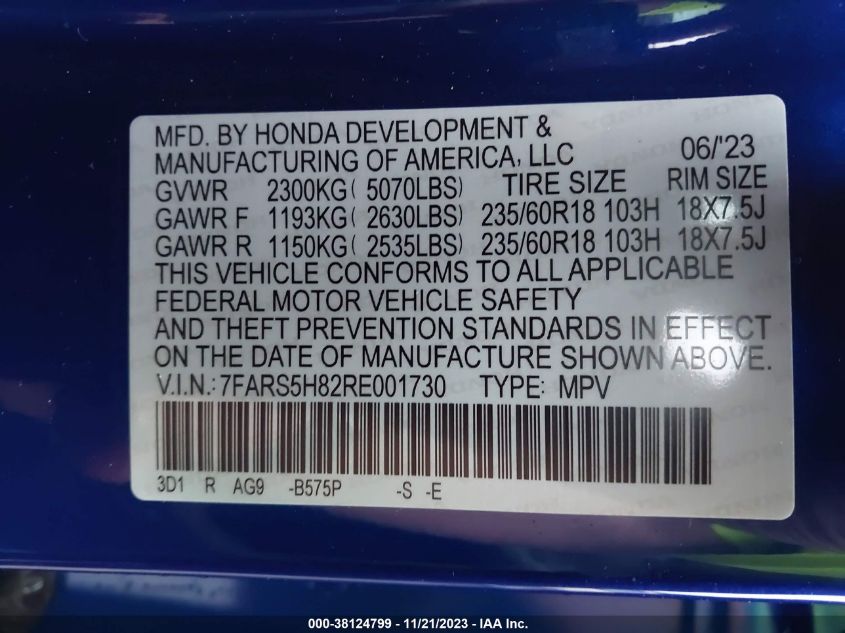 2024 HONDA CR-V HYBRID SPORT-L - 7FARS5H82RE001730