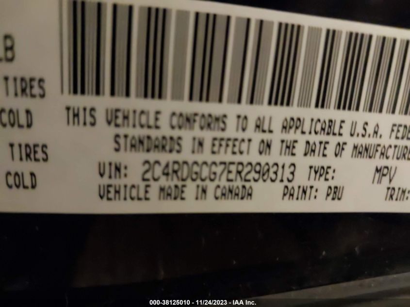 2014 DODGE GRAND CARAVAN SXT - 2C4RDGCG7ER290313