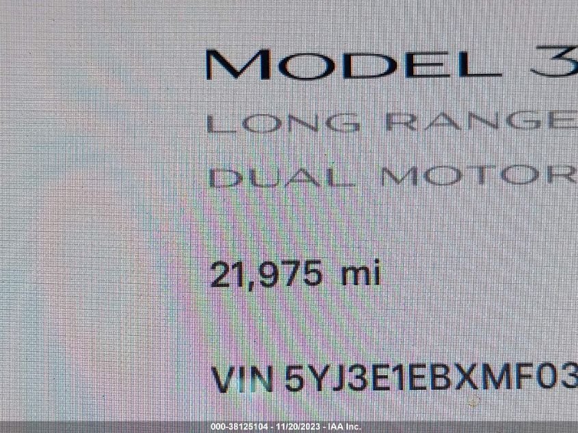 2021 TESLA MODEL 3 LONG RANGE DUAL MOTOR - 5YJ3E1EBXMF032685